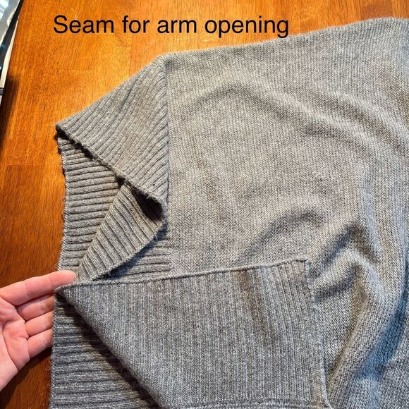 Sütü Angora Blend Vneck Cape Poncho Sweater Topper One Size Minimalist Lagenlook - Picture 6 of 8